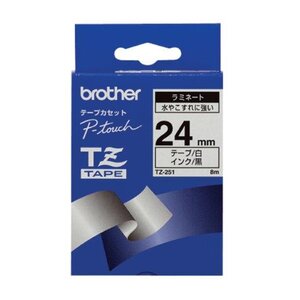 Tze-251 cassette à ruban largeur: 24 mm 8m noir / blanc brother