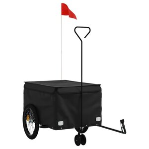 vidaXL Remorque de vélo noir 45 kg fer