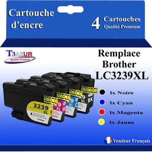 T3AZUR Lot de 4 Cartouches compatibles avec Brother LC3239XL pour Brother MFC-J6947DW (Noire+Couleur) – T3AZUR