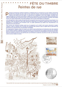 Document philatélique - Fête du timbre - Arts de la rue - Peintres de rue