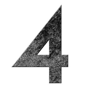 Numéro 4 - Numéro adhésif pour boîtes aux lettres- Pierre véritable 50 mm Galibot