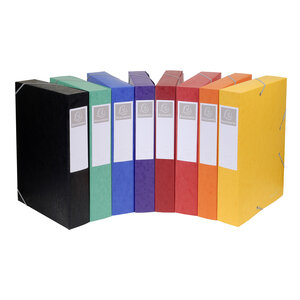 Chemise 3 rabats Exacompta Cartobox dos de 2.5, 4, 5 et 6cm en carte lustrée coloris au choix.
