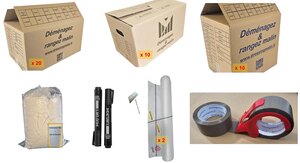 Kit Déménagement T3 - Pack Cartons et Fournitures pour Logement 3 Pièces - Fabriqué en France - Prêt à l'Emploi
