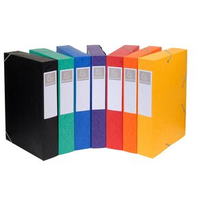 Chemise 3 rabats Exacompta Cartobox dos de 2.5, 4, 5 et 6cm en carte lustrée coloris au choix.