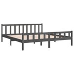 vidaXL Cadre de lit Gris Bois massif 200x200 cm
