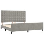 vidaXL Cadre de lit avec tête de lit Gris clair 160x200 cm Velours