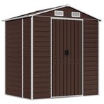 vidaXL Abri de jardin marron 191x130x198 cm acier galvanisé