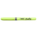 Surligneur highlighter grip caoutchouc pointe moyenne biseautee vert pastel bic