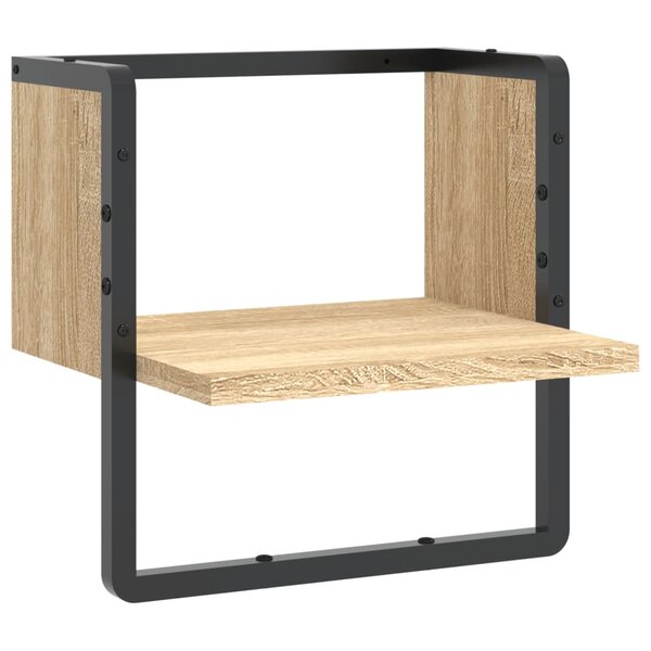 vidaXL Étagère murale avec barre chêne sonoma 30x25x30 cm
