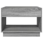vidaXL Table basse avec LED infini sonoma gris 70x50x50 cm