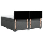 vidaXL Sommier à lattes de lit avec matelas Gris foncé 200x200cm Tissu
