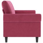 vidaXL Canapé à 3 places Rouge bordeaux 180 cm Velours