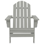 vidaXL Chaise de jardin Adirondack avec pouf et table Sapin Gris