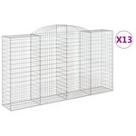 vidaXL Paniers à gabions arqués 13 Pièces 300x50x160/180 cm fer galvanisé