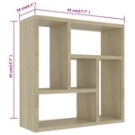 vidaXL Étagère murale Chêne sonoma 45 1x16x45 1 cm Bois d’ingénierie