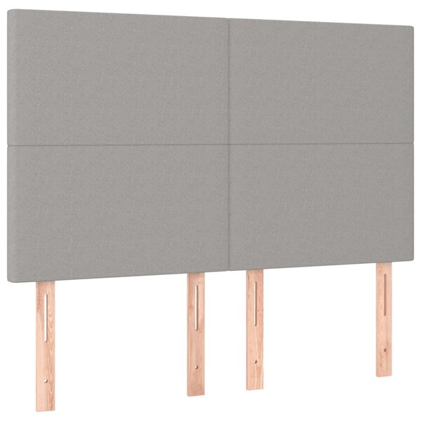 vidaXL Têtes de lit 4 Pièces Gris clair 72x5x78/88 cm Tissu