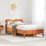 vidaXL Cadre de lit sans matelas cire marron 120x190cm bois pin massif