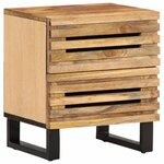 vidaXL Tables de chevet 2 Pièces 40x34x46 cm bois massif de manguier brut