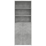 vidaXL Buffet haut gris béton 70x42 5x185 cm bois d'ingénierie