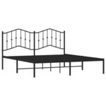 vidaXL Cadre de lit métal avec tête de lit noir 183x213 cm