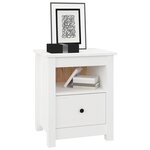 vidaXL Table de chevet Blanc 40x35x49 cm Bois de pin massif