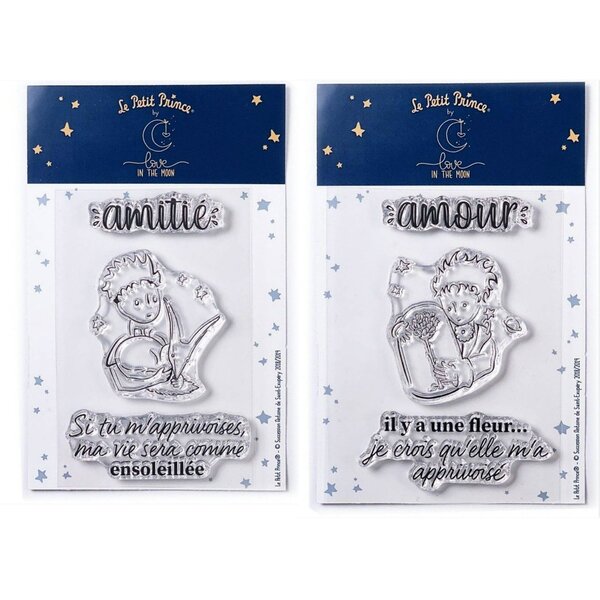 6 Tampons transparents Le Petit Prince Renard et Fleur