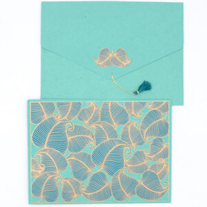 PAPERTREE NATURE Lot de 5 Enveloppes cadeau A5 - Océan/Or