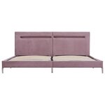vidaXL Cadre de lit avec LED Rose Tissu 180x200 cm