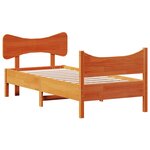 vidaXL Cadre de lit sans matelas cire marron 75x190 cm bois pin massif