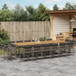 vidaXL Ensemble à manger de jardin 17 Pièces et coussins résine tressée