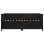 vidaXL Lit de jour Noir 90x190 cm Bois de pin massif
