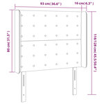 vidaXL Tête de lit à LED Crème 93x16x118/128 cm Tissu