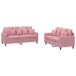 vidaXL Ensemble de canapés 2 Pièces avec coussins Rose Velours