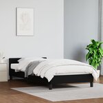 vidaXL Cadre de lit avec tête de lit Noir 80x200 cm Similicuir