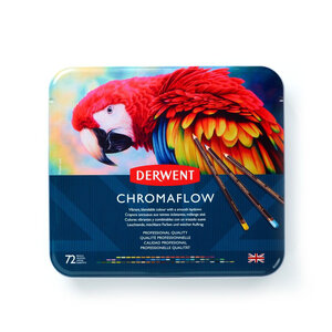 DERWENT - CHROMAFLOW - boîte métal 72 crayons de couleur assortis