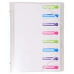 Trieur 3 rabats 8 comp PP Chromaline ,couleurs assorties EXACOMPTA