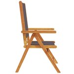 vidaXL Chaises inclinables de jardin lot de 4 tissu et bois massif