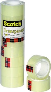 Pack de 8 Ruban Adhésif 550 Transparent 19 mm x 10 m SCOTCH