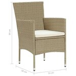 vidaXL Chaises de salle à manger de jardin 2 Pièces Résine tressée Beige