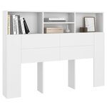 vidaXL Armoire de tête de lit Blanc 140x19x103 5 cm