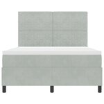 Lit à ressorts vidaXL avec matelas et lumière LED gris clair 140x190 cm en velours