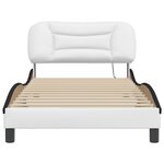 vidaXL Cadre de lit avec lumières LED blanc noir 100x200 cm similicuir