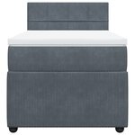 vidaXL Sommier à lattes de lit et matelas Gris foncé 90x190 cm Velours