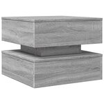 vidaXL Table basse avec lumières LED sonoma gris 50x50x40 cm
