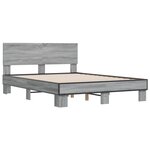 vidaXL Cadre de lit sonoma gris 120x200 cm bois d'ingénierie et métal