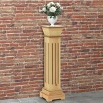 vidaXL Support pilier carré à plantes Bois clair 17x17x66 cm MDF