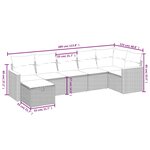 vidaXL Salon de jardin avec coussins 7 Pièces beige résine tressée