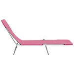 vidaXL Chaises longues pliables lot de 2 Acier et tissu Rose