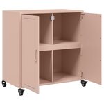 vidaXL Buffet rose 68 5x39x72 cm acier laminé à froid