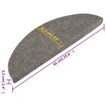 vidaXL Tapis d'escalier auto-adhésifs 10 Pièces gris 65x22 5x3 5 cm